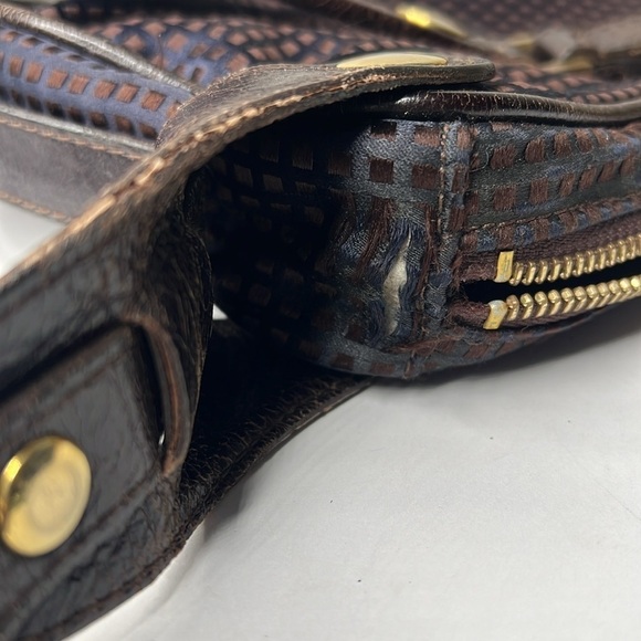 Lanvin Vintage Leather and Silk Zip Top Shoulder Bag - Picture 14 of 14